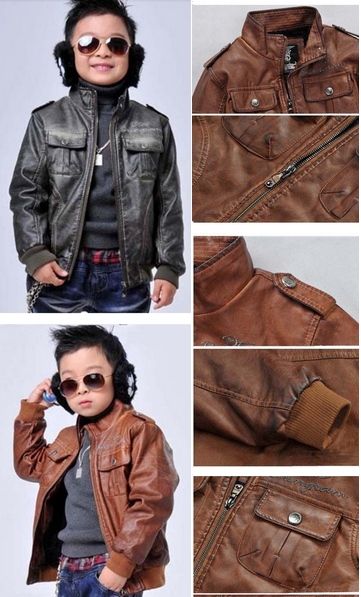jaqueta de couro sintetico infantil masculina